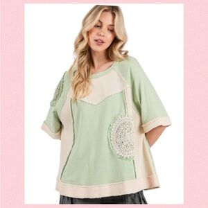 🌸Sage + Fig Crocheted Patchwork Top🌸